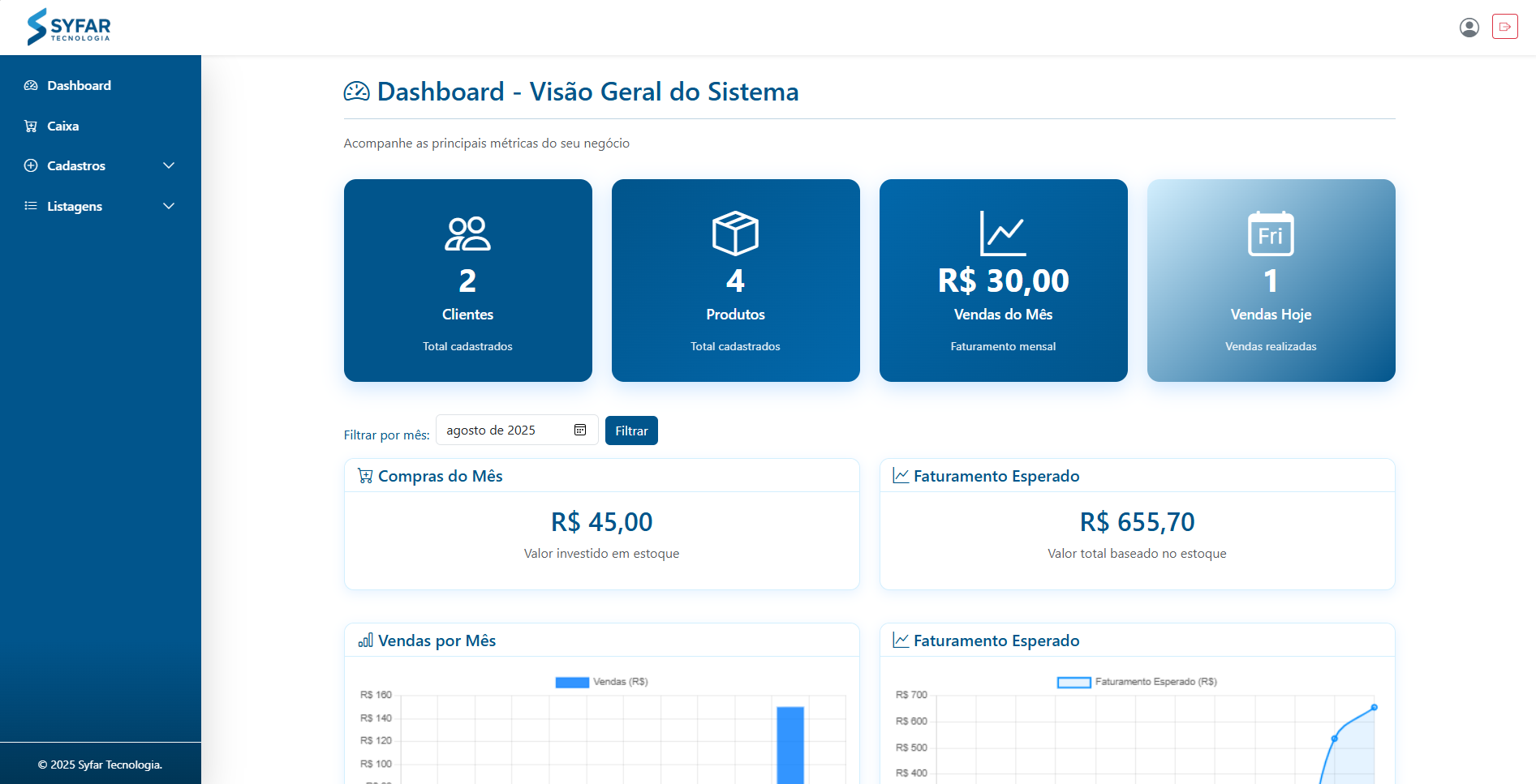 Interface do sistema